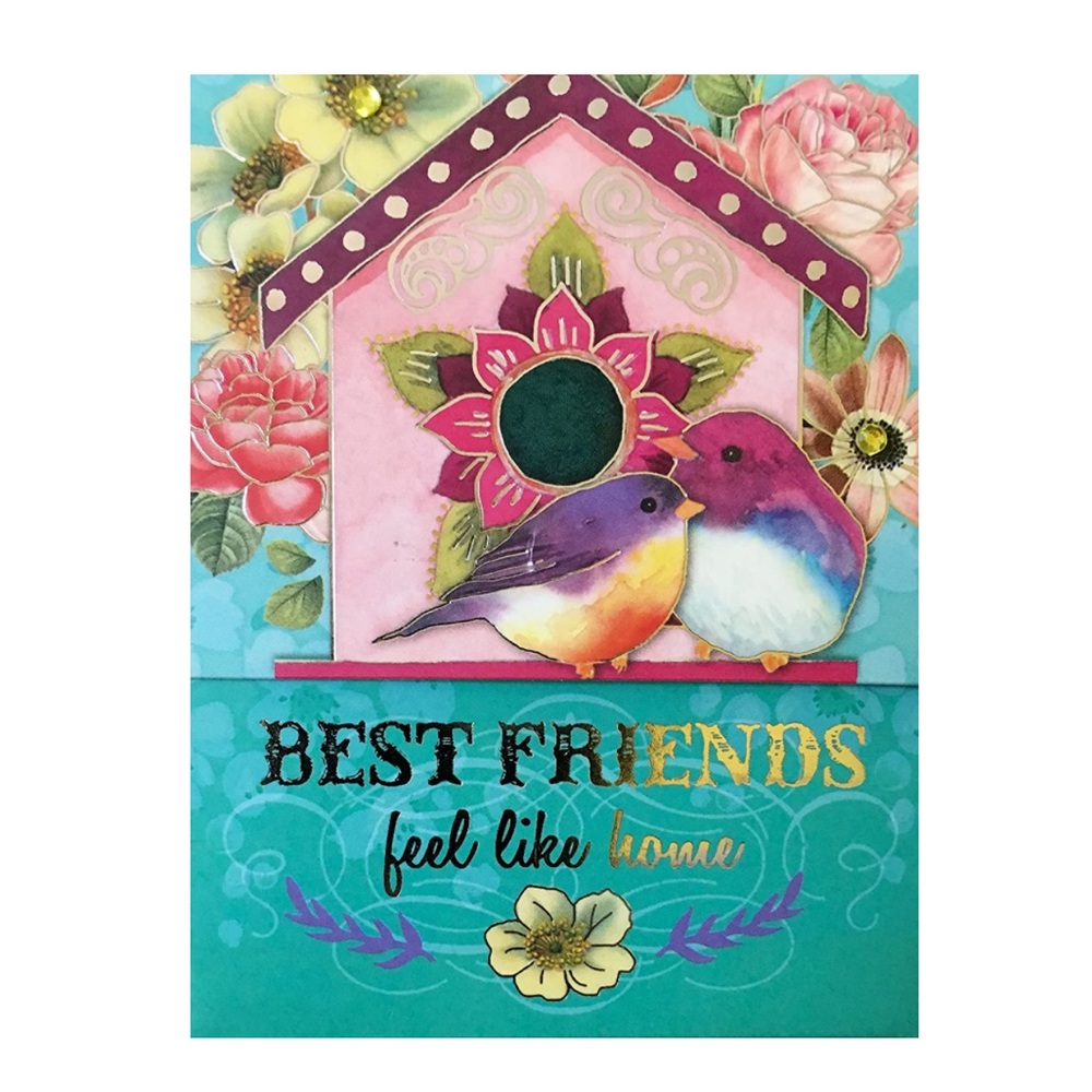 Punch Studio Best Friends Birdhouse Silver Foil Gem Mini Pocket Notepad (66382)